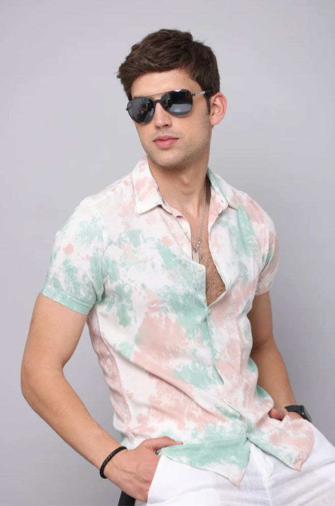 TIE-DYE MULTI COLOR MEN'S SHIRT